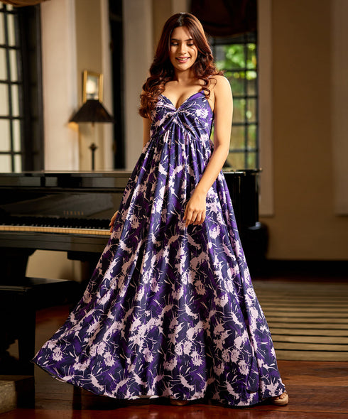 Deep Vneck Strap Maxi Dress