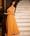 Mustard Two Layered Halter Neck Maxi Dress