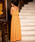 Mustard Two Layered Halter Neck Maxi Dress
