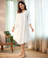 Loose Fitted White Cotton Dress