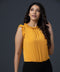 Sleeveless Frilled Mustard Top