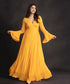 Mustard Flare Sleeve Vneck Maxi