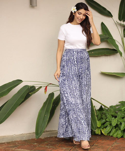 Four Tiered Printed Maxi Skirt