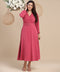 Surplice Neck Lantern Sleeve Belted Dress