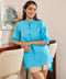 Linen Blue Kurtha Top