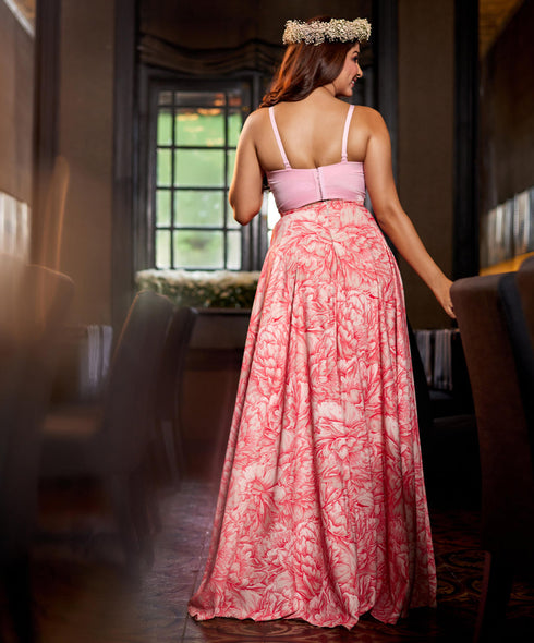 Printed Flowy Chiffon Skirt