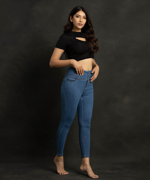 High Waist Skinny Light Blue Jean