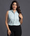 Classic Collars Sleeveless Front Buttoned Top