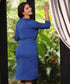 Solid Shift Straight Blue Dress