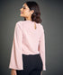 Cowl Neck Long Sleeve Pink Top
