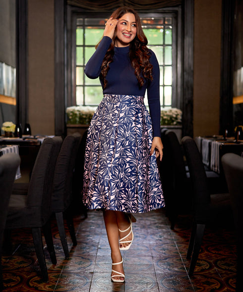 Two Tone Long Sleeve Dress