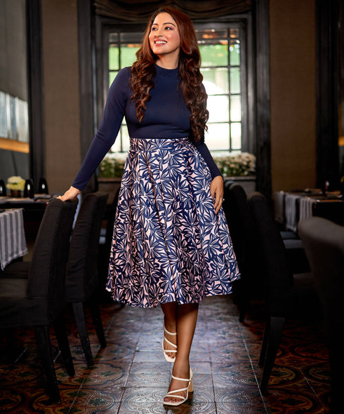 Two Tone Long Sleeve Dress