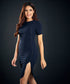 Navy And Grey Detailed Shift Dress