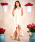High Low Elegant Beige Maxi Dress