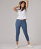 Mid Waist Calf Length Slit Jean
