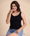 Black Rib Curved Cami Tshirt